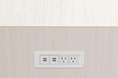power and usb module on side of table