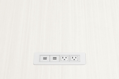 power and usb module on top of table