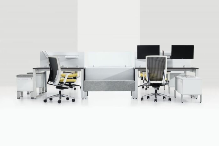 Bench Desks With a White Background