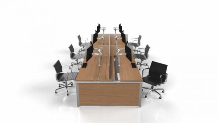 bench desks or table desks in a row