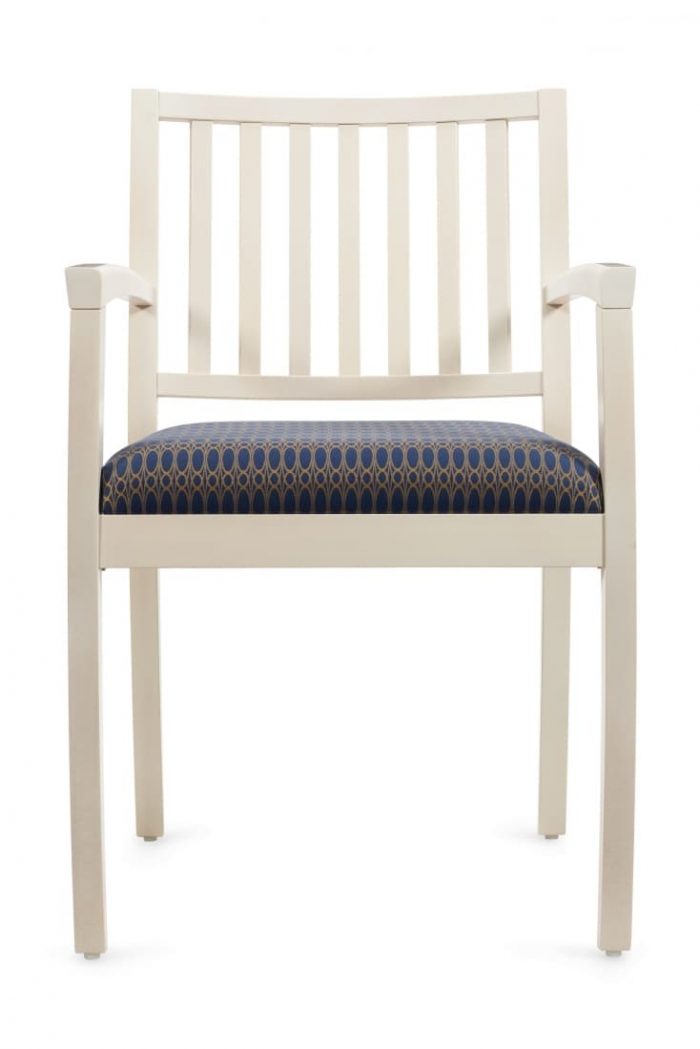 Elegant Beach Upholstered Wood Guest Chair