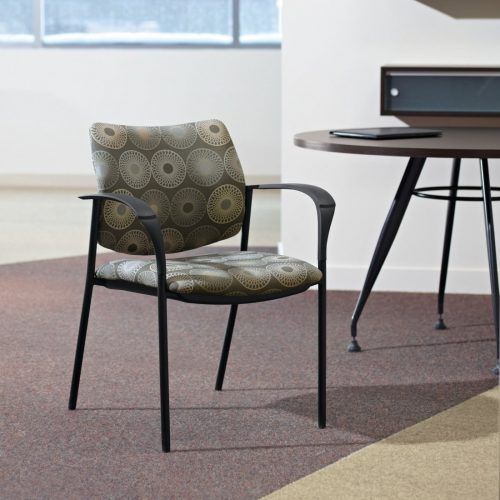 Sidero Multi-Purpose Guest Chair with arms and custom upholstered fabric