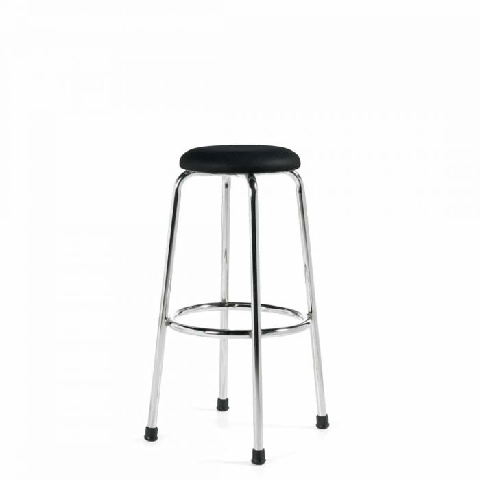 Heavy Duty Work Stool With Black Vinyl Seat and Chrome Legs