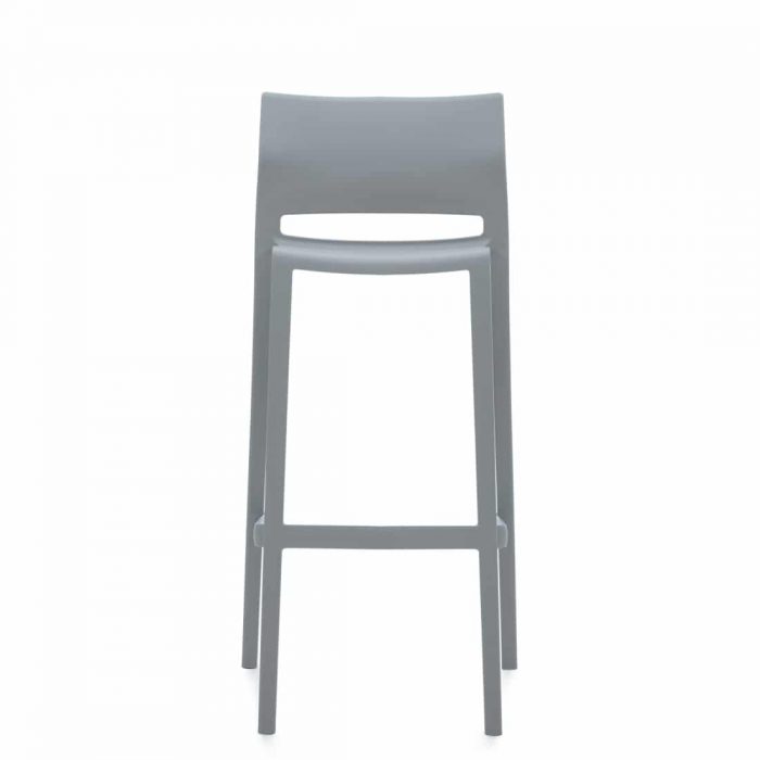 Armless Bar Stool, Grey Polymer Seat & Back (6754)