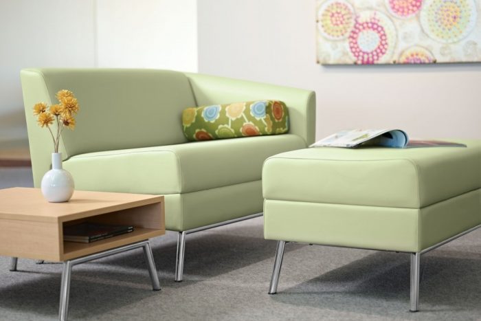 one seater left armed with ottoman