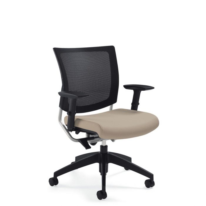Graphic mesh posture back chair, model 2738MB. This chair has been placed on a white background.