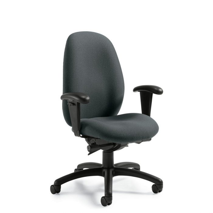 Malaga high back synchro-tilter chair, model 3140-0. This chair has been placed on a white background.