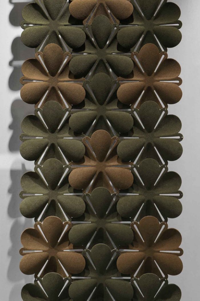 Studio shot showing a tall column created by Airbloom acoustic panels.
