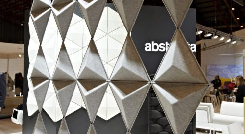 Aircone making up a partition for the back of a stage area | Collaborative Office Interiors