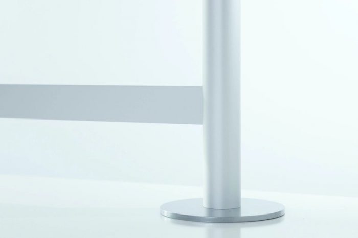 Closeup of the base to a Counter Shield Classic space divider.