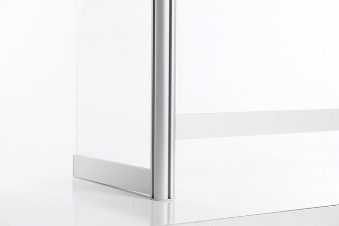 Close-up of an area where two Counter Shield Wrap model screens come together.