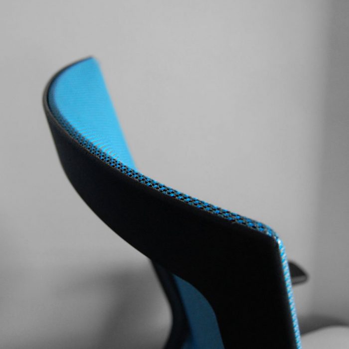 RunII Blue Mesh Back Closeup - Modern Office Furniture