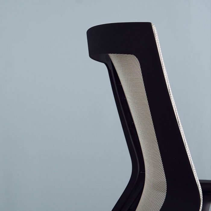 Close-up showing the quality grey mesh of a Run II office chair.